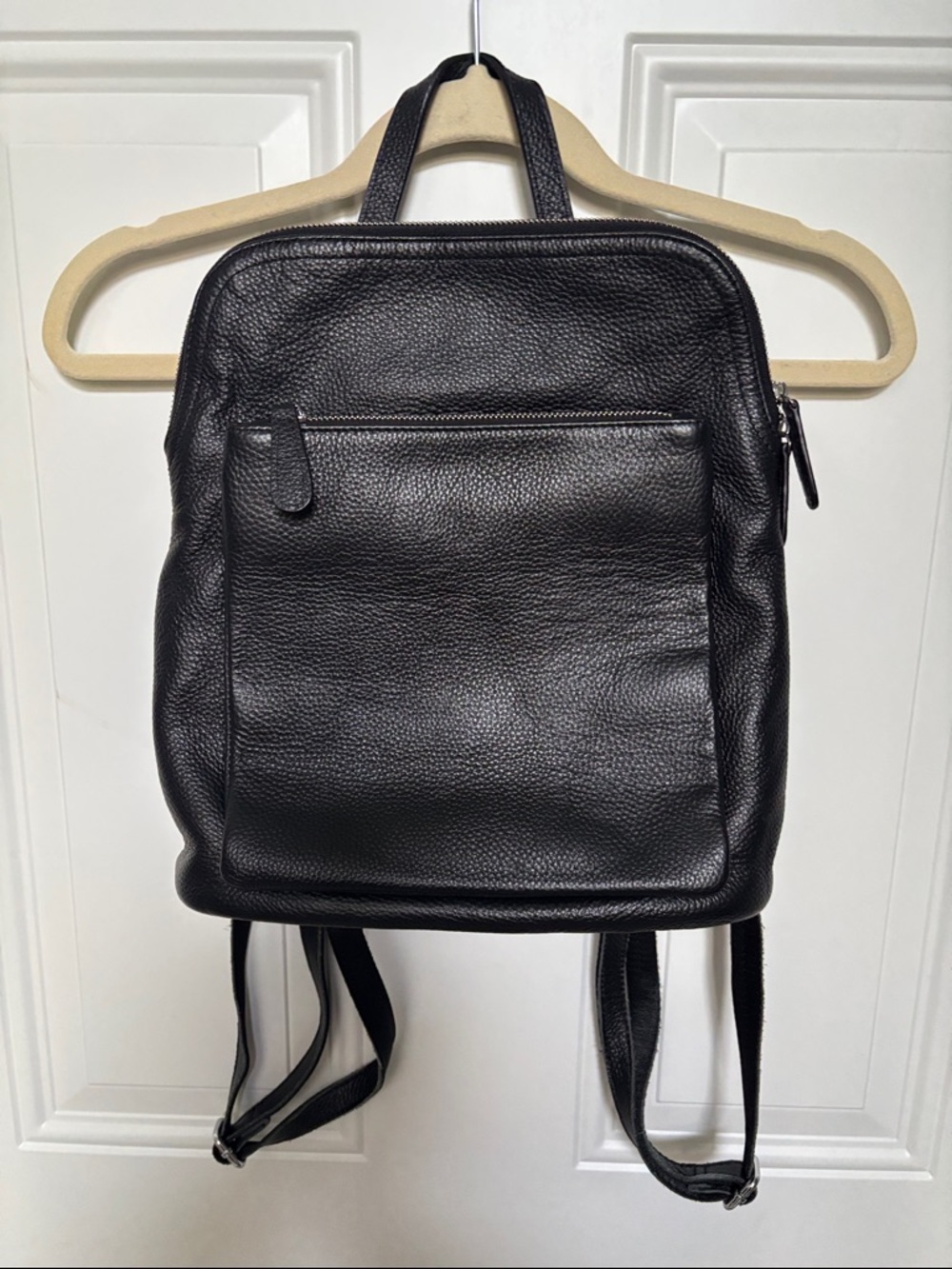 Black Leather Women's Backpack - Classic Everyday Carry